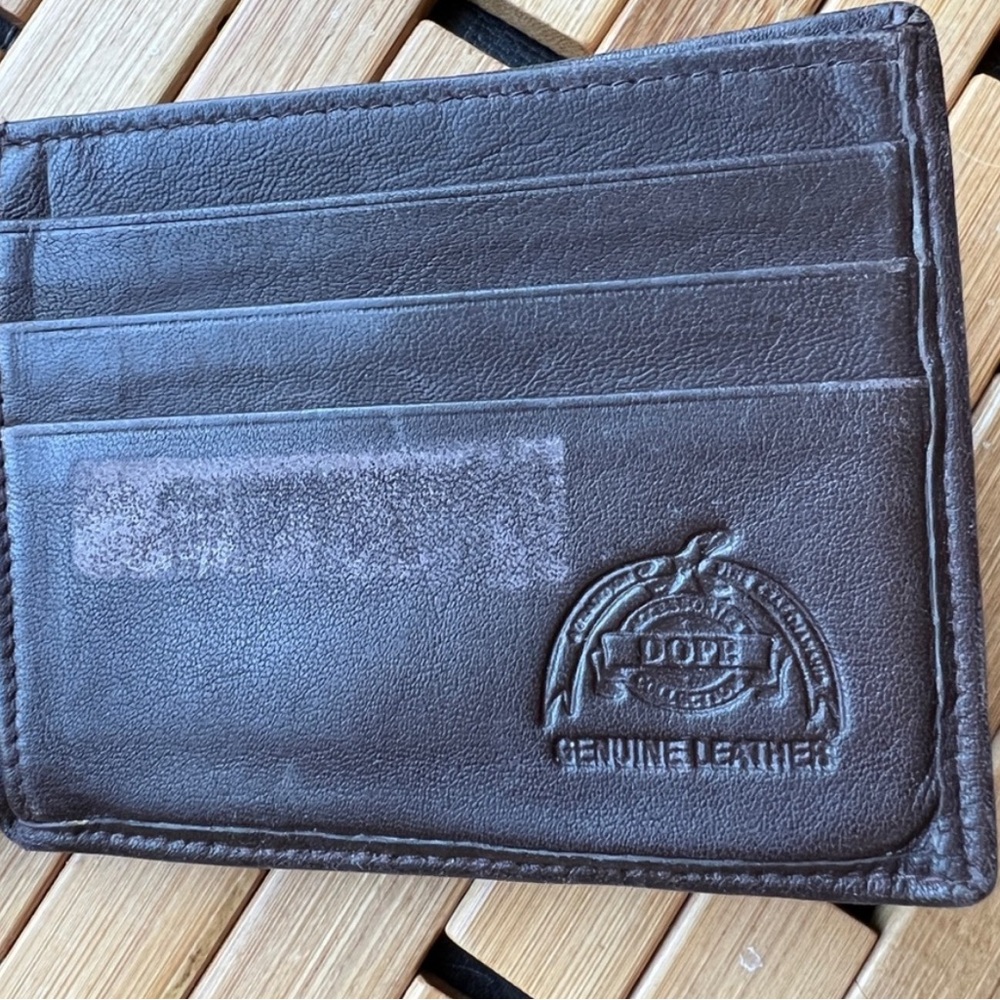 Vintage Dopp Men's Italian Genuine Leather Brown Bifold Wallet